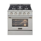 Kucht KDF Series 30" Stainless Steel Freestanding Natural Gas Dual Fuel Range With 4 Burners