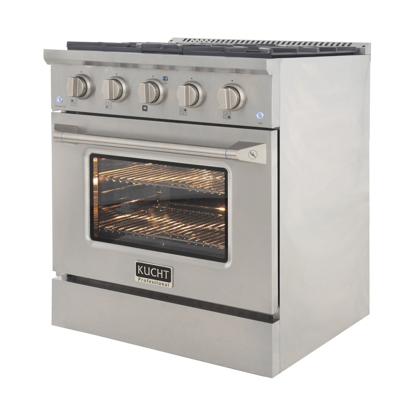 Kucht KDF Series 30" Stainless Steel Freestanding Natural Gas Dual Fuel Range With 4 Burners