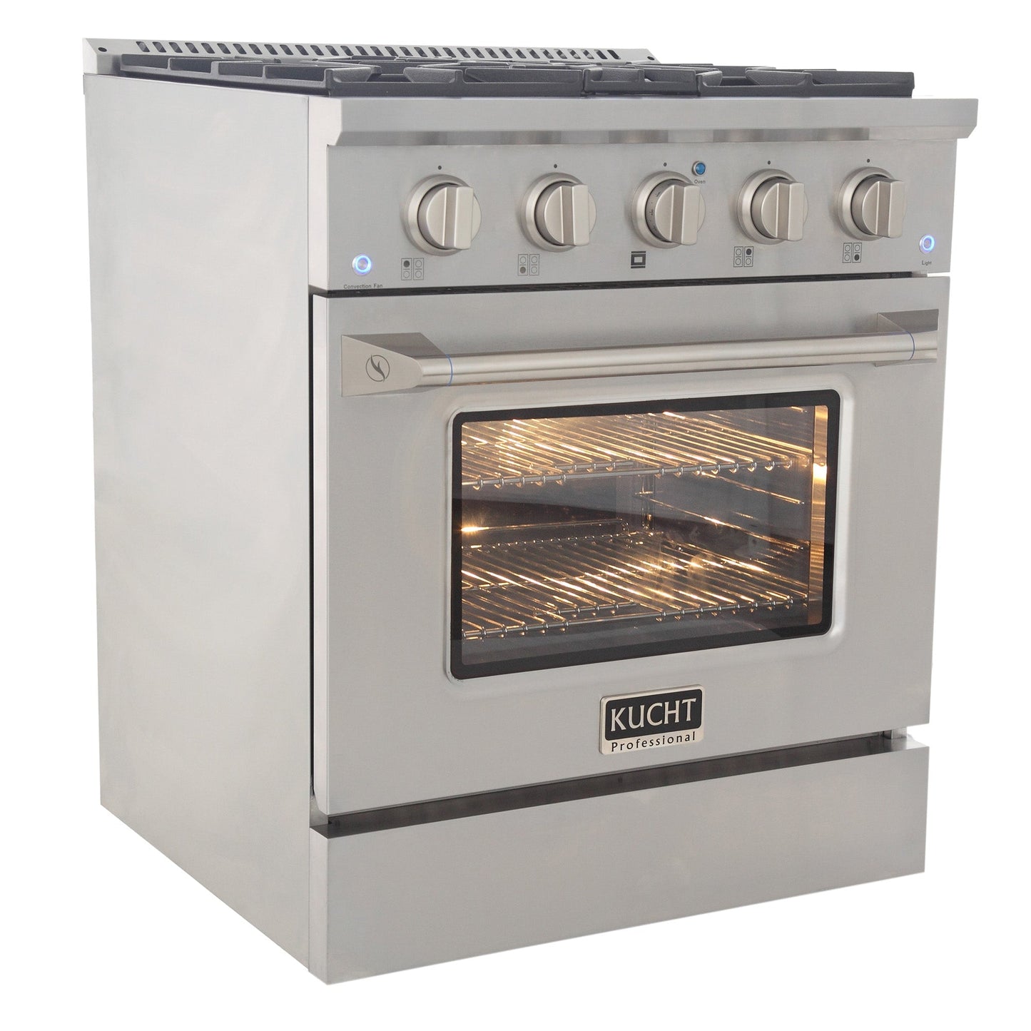 Kucht KDF Series 30" Stainless Steel Freestanding Natural Gas Dual Fuel Range With 4 Burners