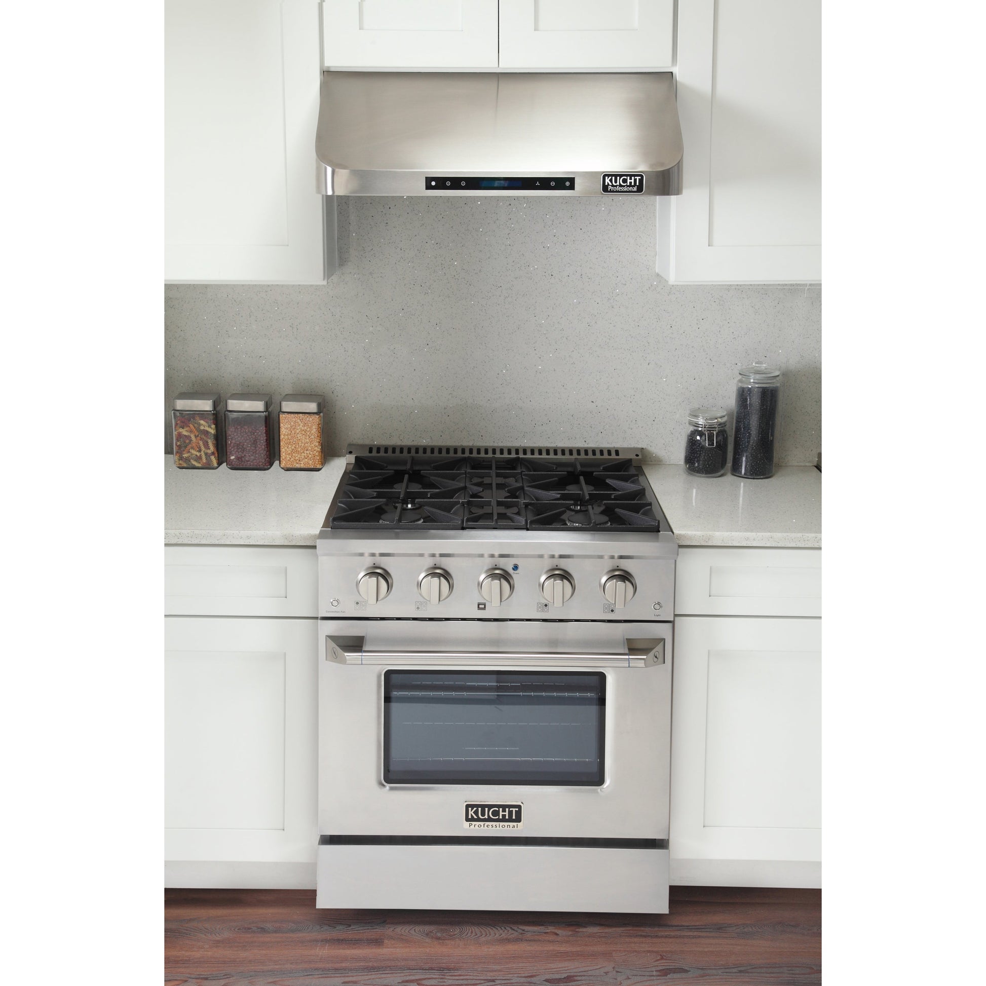 Kucht KDF Series 30" Stainless Steel Freestanding Natural Gas Dual Fuel Range With 4 Burners