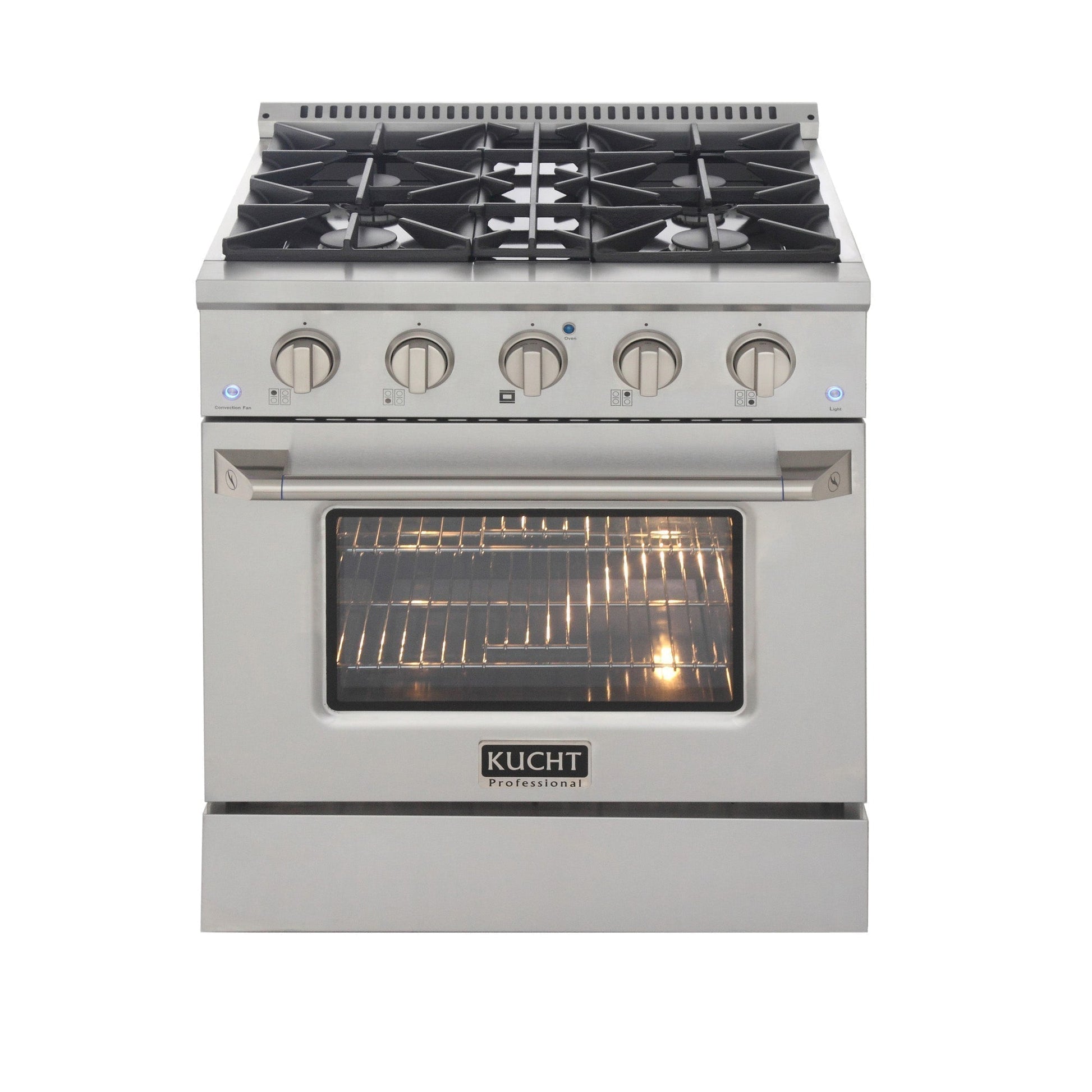 Kucht KDF Series 30" Stainless Steel Freestanding Propane Gas Dual Fuel Range With 4 Burners