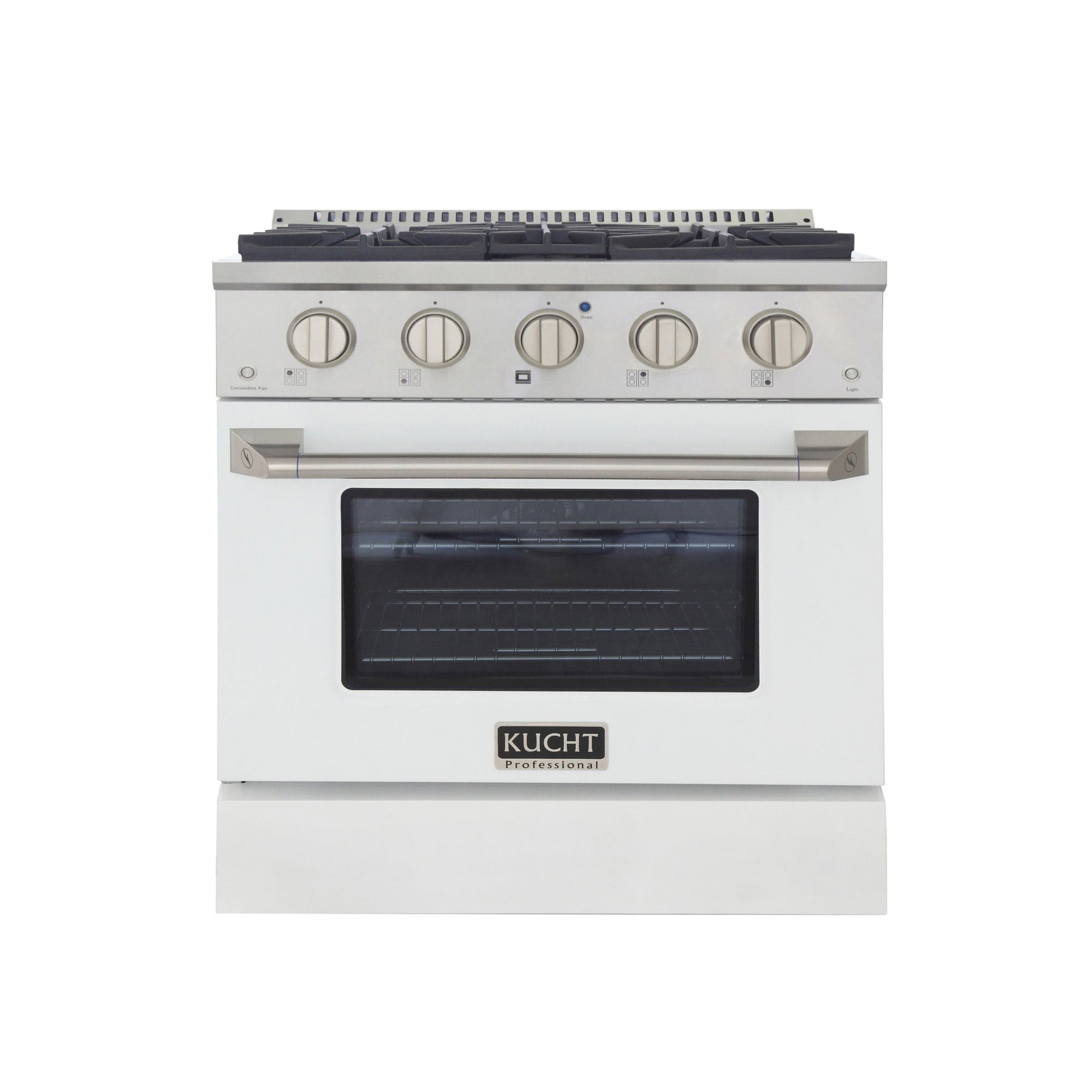 Kucht KDF Series 30" White Freestanding Natural Gas Dual Fuel Range With 4 Burners