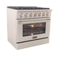 Kucht KDF Series 36" Stainless Steel Freestanding Natural Gas Dual Fuel Range With 6 Burners