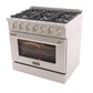 Kucht KDF Series 36" Stainless Steel Freestanding Propane Gas Dual Fuel Range With 6 Burners