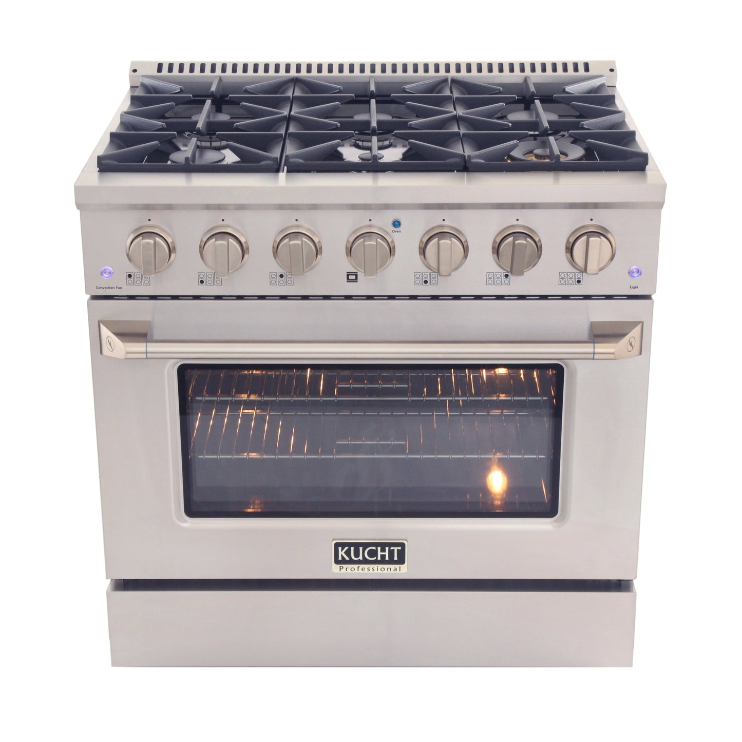 Kucht KDF Series 36" Stainless Steel Freestanding Propane Gas Dual Fuel Range With 6 Burners