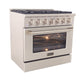 Kucht KDF Series 36" Stainless Steel Freestanding Propane Gas Dual Fuel Range With 6 Burners