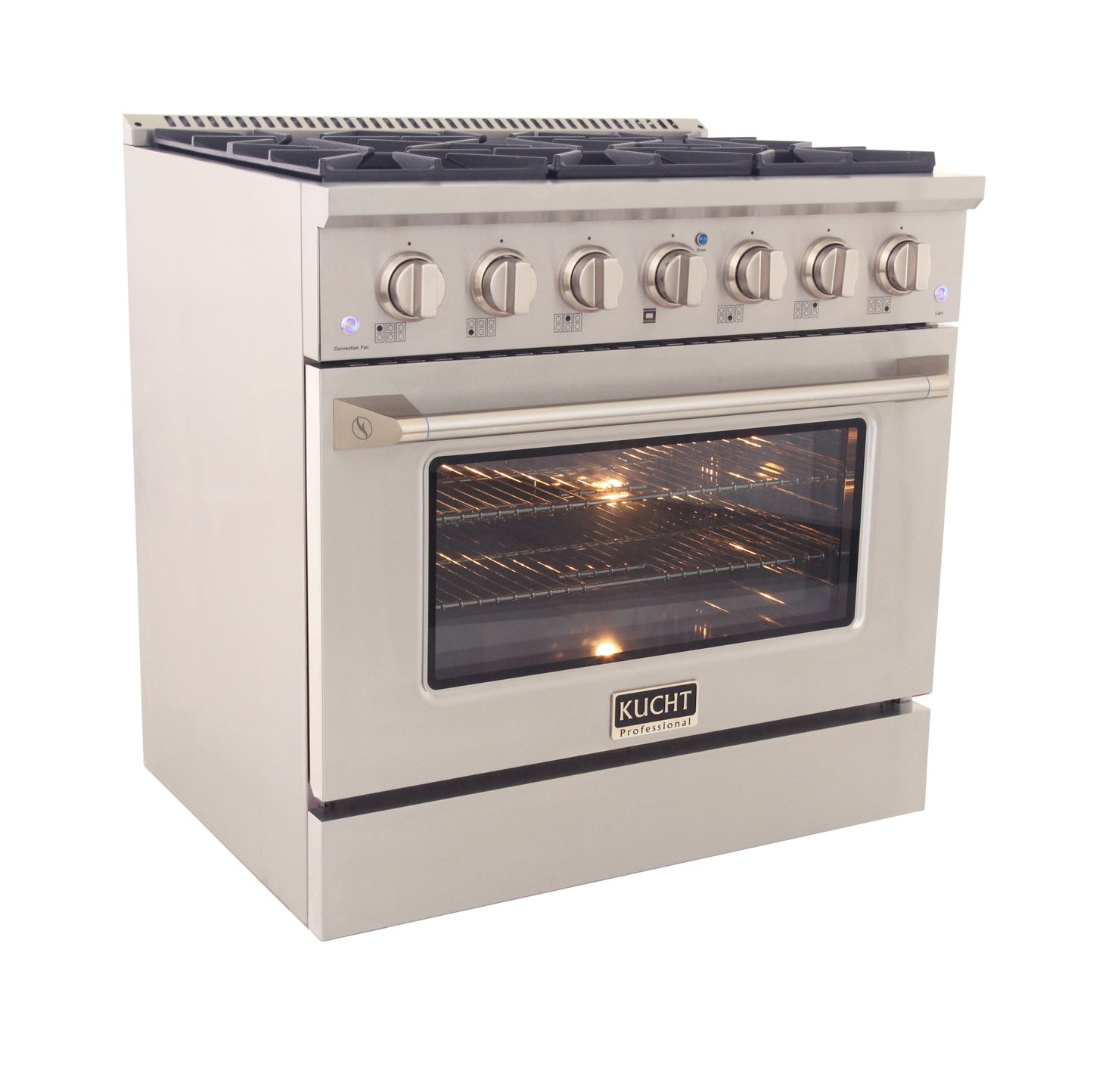 Kucht KDF Series 36" Stainless Steel Freestanding Propane Gas Dual Fuel Range With 6 Burners