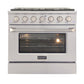 Kucht KDF Series 36" Stainless Steel Freestanding Propane Gas Dual Fuel Range With 6 Burners