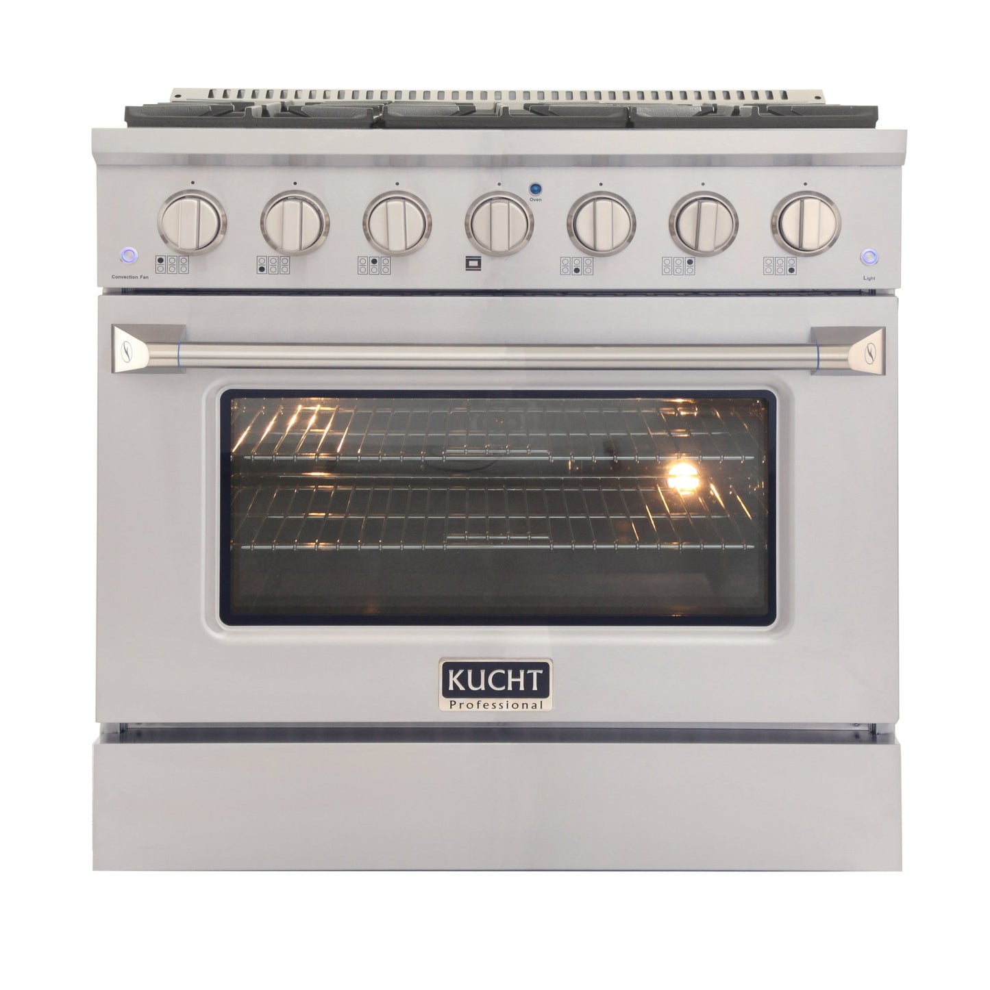 Kucht KDF Series 36" Stainless Steel Freestanding Propane Gas Dual Fuel Range With 6 Burners