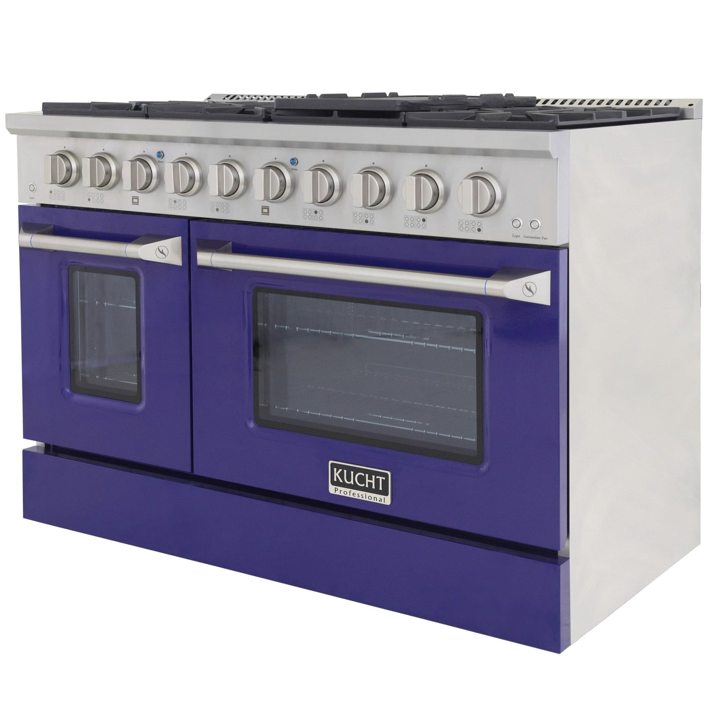Kucht KDF Series 48" Blue Freestanding Natural Gas Dual Fuel Range With 8 Burners