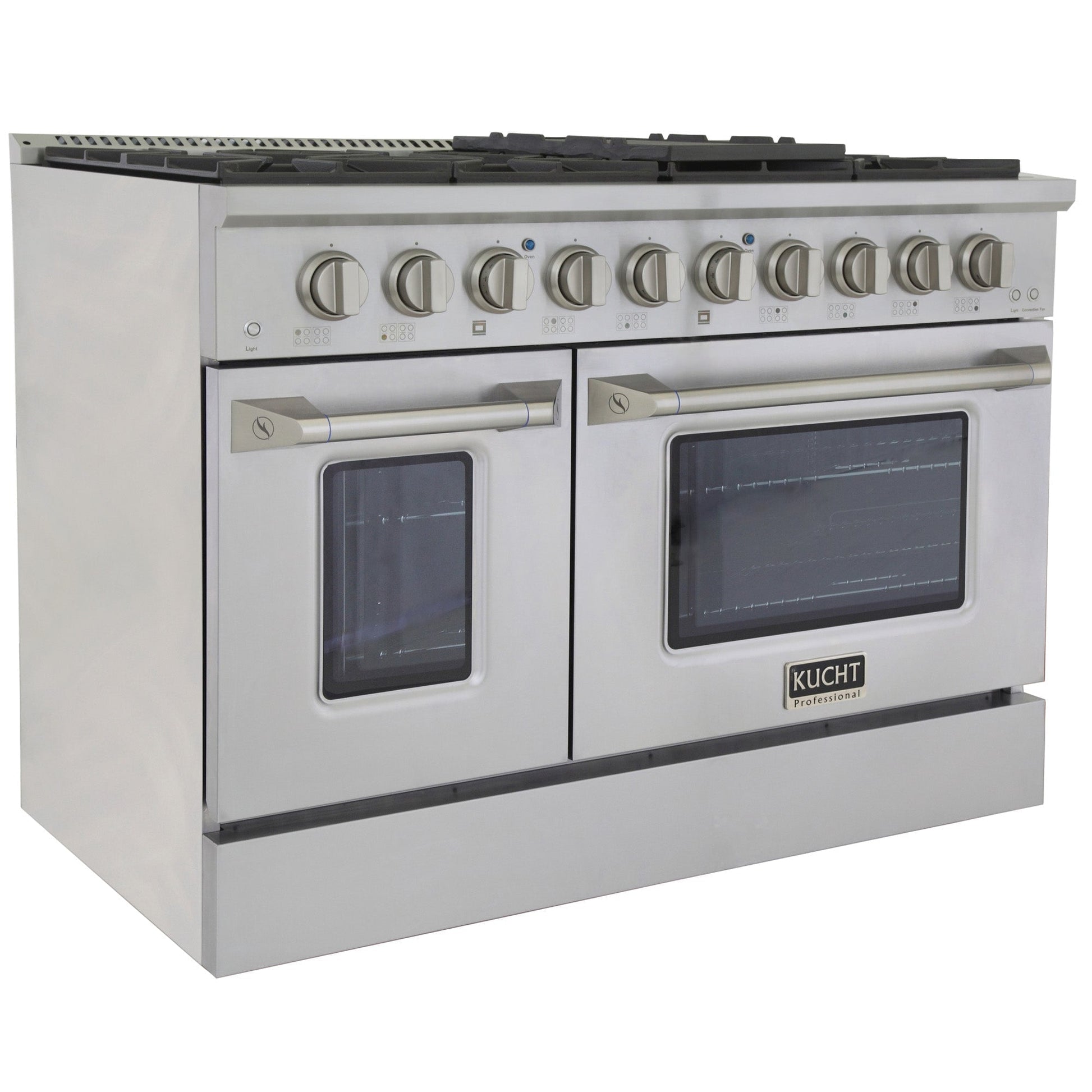 Kucht KDF Series 48" Stainless Steel Freestanding Natural Gas Dual Fuel Range With 8 Burners