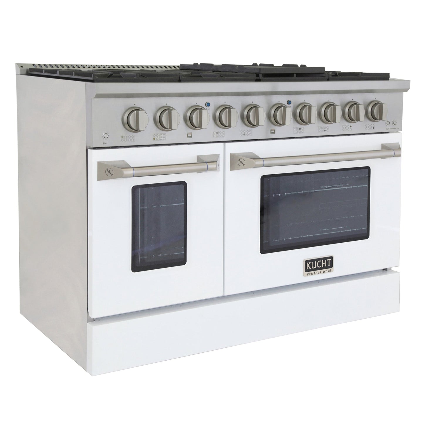 Kucht KDF Series 48" White Freestanding Propane Gas Dual Fuel Range With 8 Burners