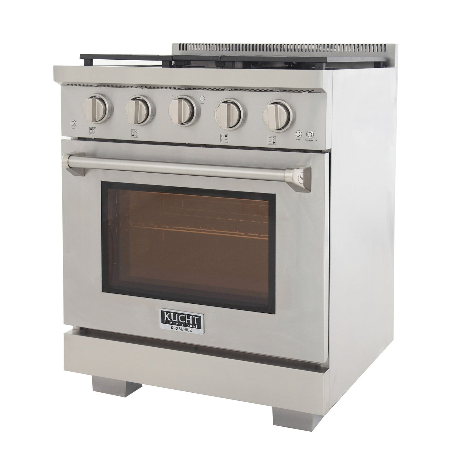 Kucht KFX Series 30" Freestanding Natural Gas Range With 4 Burners and Classic Silver Knobs