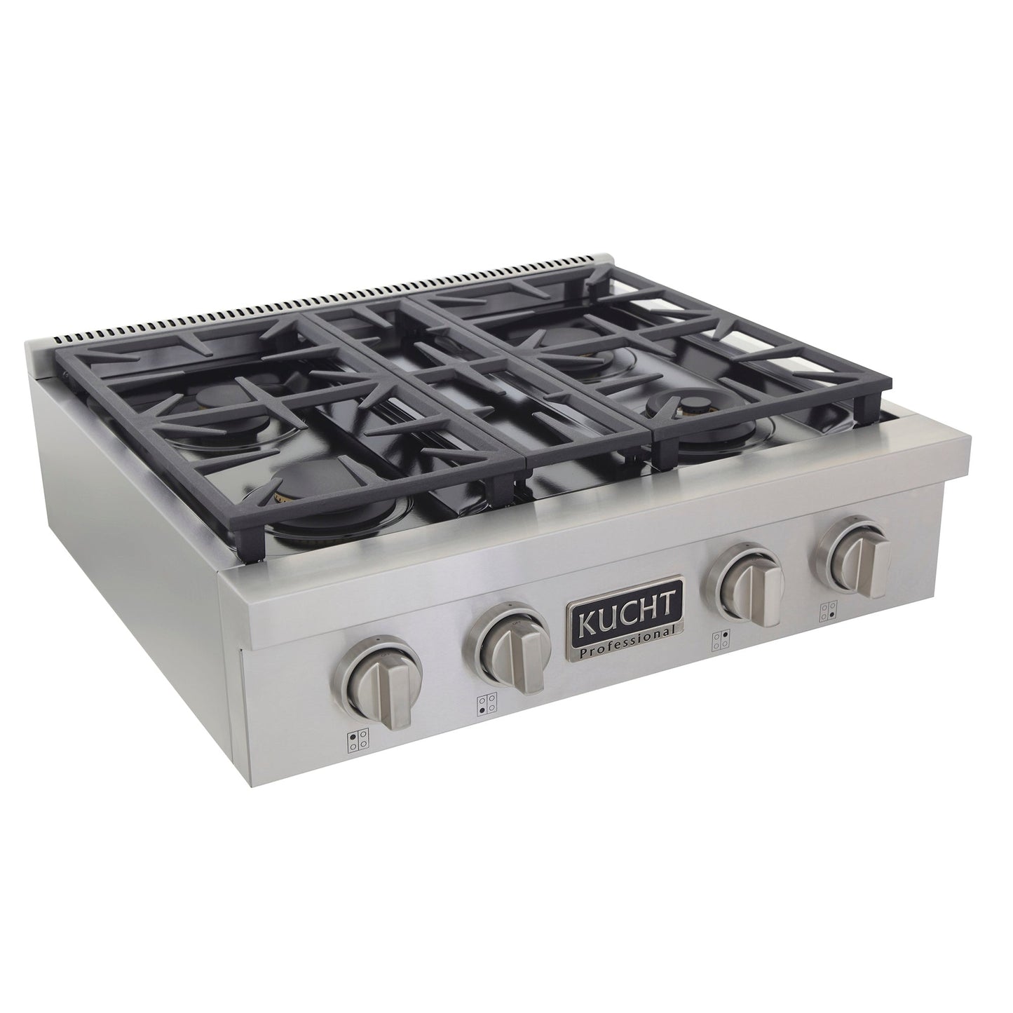 Kucht KFX Series 30" Natural Gas Range-Top With 4 Burners and Classic Silver Knobs