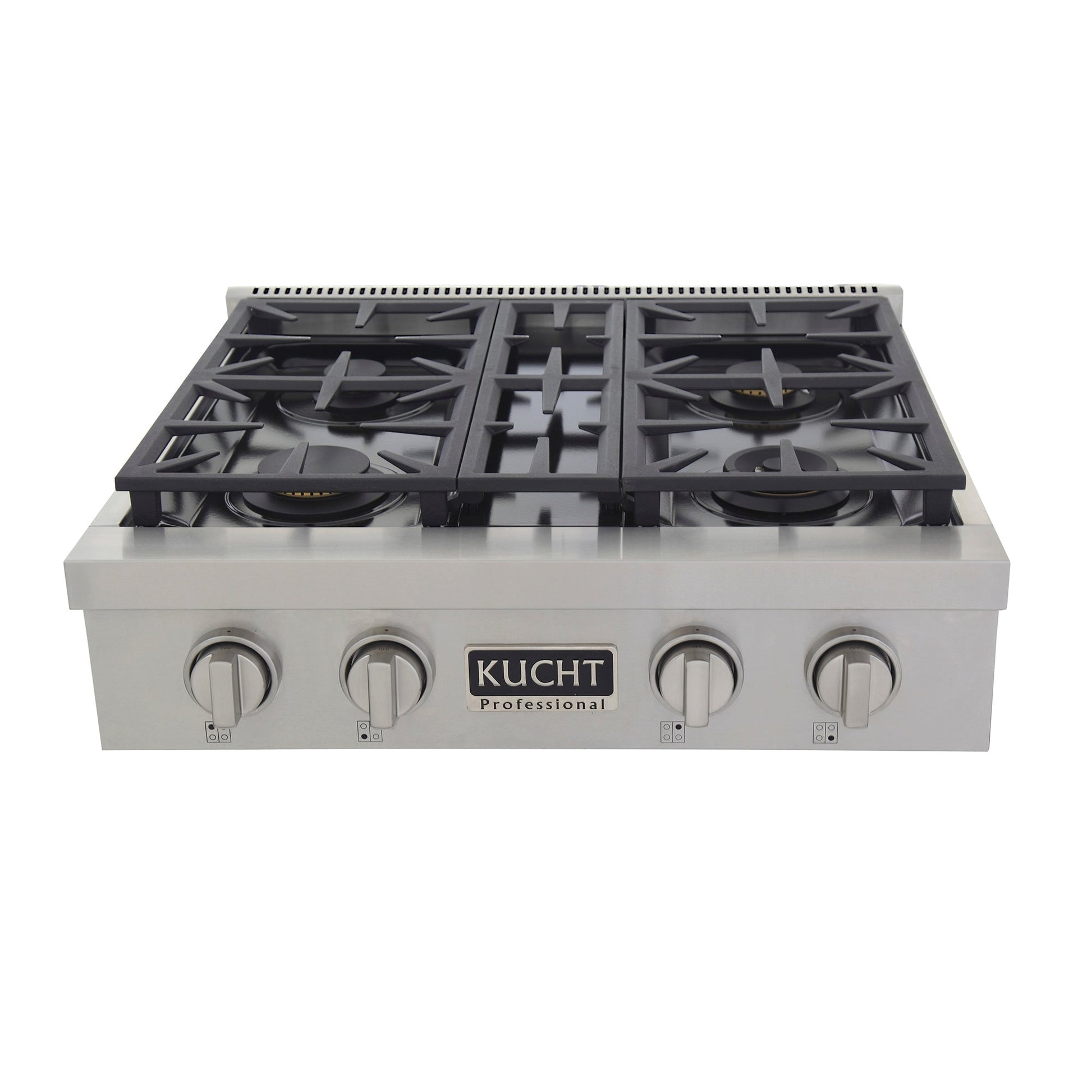 Kucht KFX Series 30" Propane Gas Range-Top With 4 Burners and Classic Silver Knobs