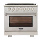 Kucht KFX Series 36" Freestanding Natural Gas Range With 6 Burners and Royal Blue Knobs