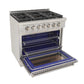 Kucht KFX Series 36" Freestanding Propane Gas Range With 6 Burners and Royal Blue Knobs