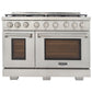 Kucht KFX Series 48" Freestanding Natural Gas Range With 7 Burners and Classic Silver Knobs