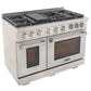 Kucht KFX Series 48" Freestanding Natural Gas Range With 7 Burners and Classic Silver Knobs