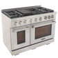 Kucht KFX Series 48" Freestanding Natural Gas Range With 7 Burners and Classic Silver Knobs