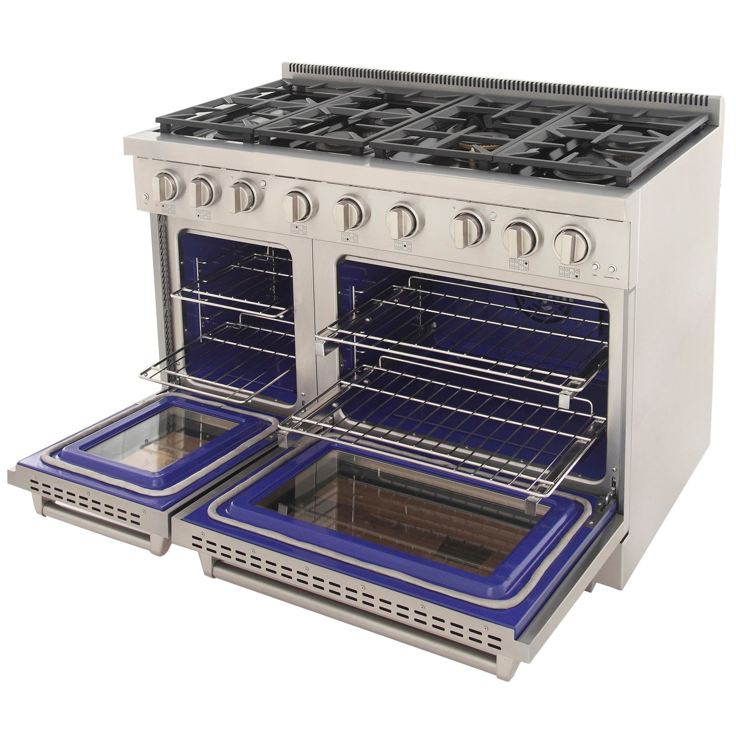 Kucht KFX Series 48" Freestanding Natural Gas Range With 7 Burners and Classic Silver Knobs