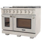 Kucht KFX Series 48" Freestanding Natural Gas Range With 7 Burners and Classic Silver Knobs