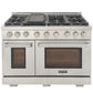 Kucht KFX Series 48" Freestanding Natural Gas Range With 7 Burners and Tuxedo Black Knobs