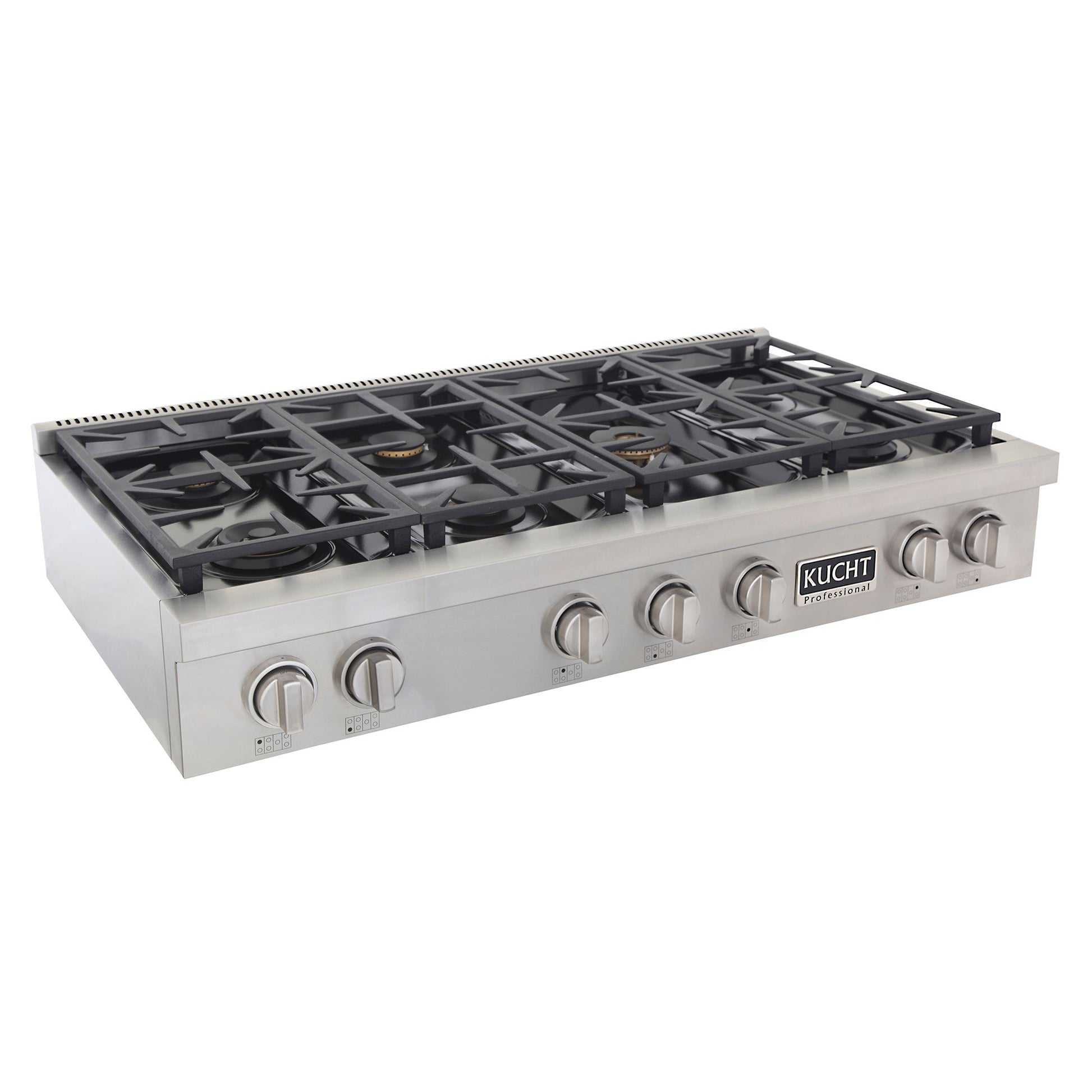 Kucht KFX Series 48" Propane Gas Range-Top With 7 Burners and Classic Silver Knobs