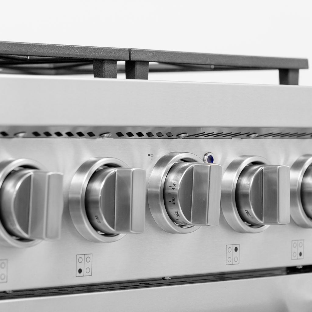 Kucht KFX2400X 24" 4-Burner Stainless Steel Natural Gas Range With 2.5 Cu.Ft. Manual Control Oven