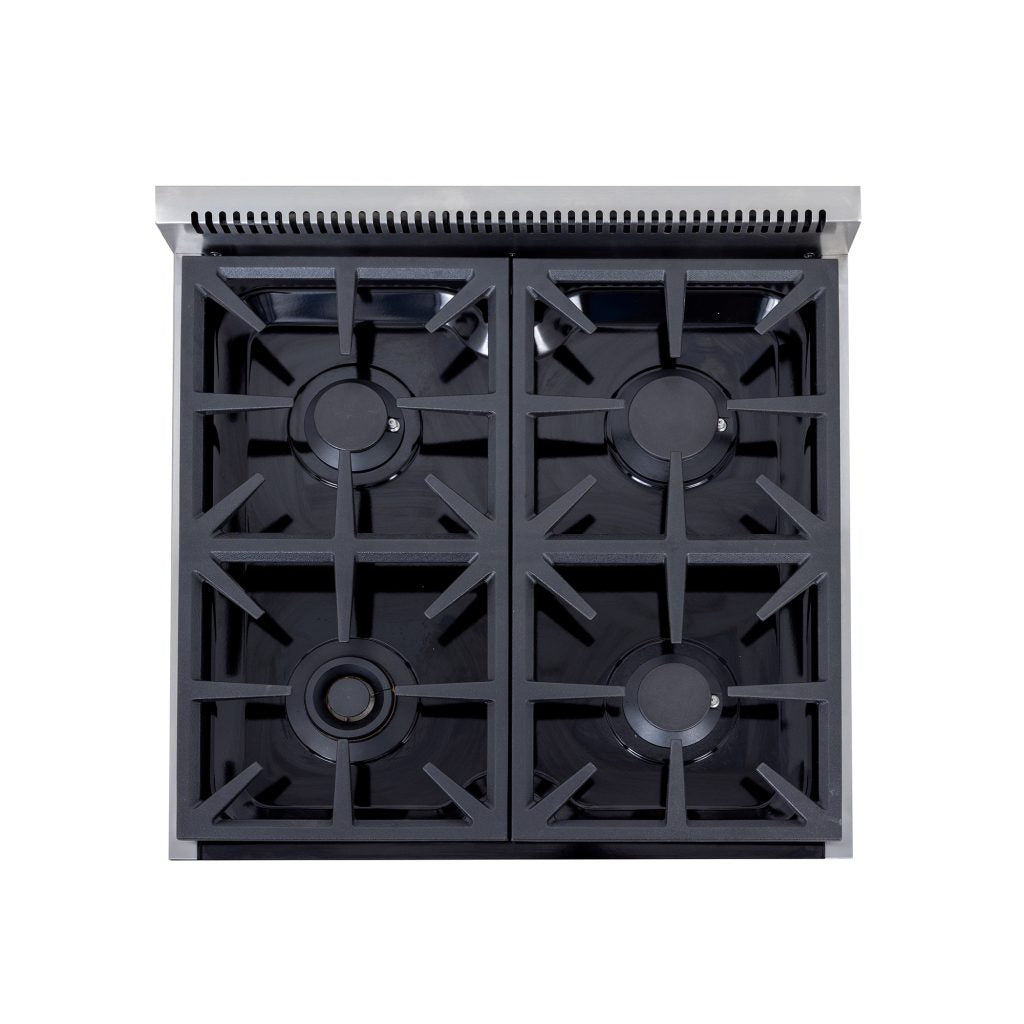 Kucht KFX2400X 24" 4-Burner Stainless Steel Natural Gas Range With 2.5 Cu.Ft. Manual Control Oven