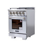 Kucht KFX2400X 24" 4-Burner Stainless Steel Propane Gas Range With 2.5 Cu.Ft. Manual Control Oven