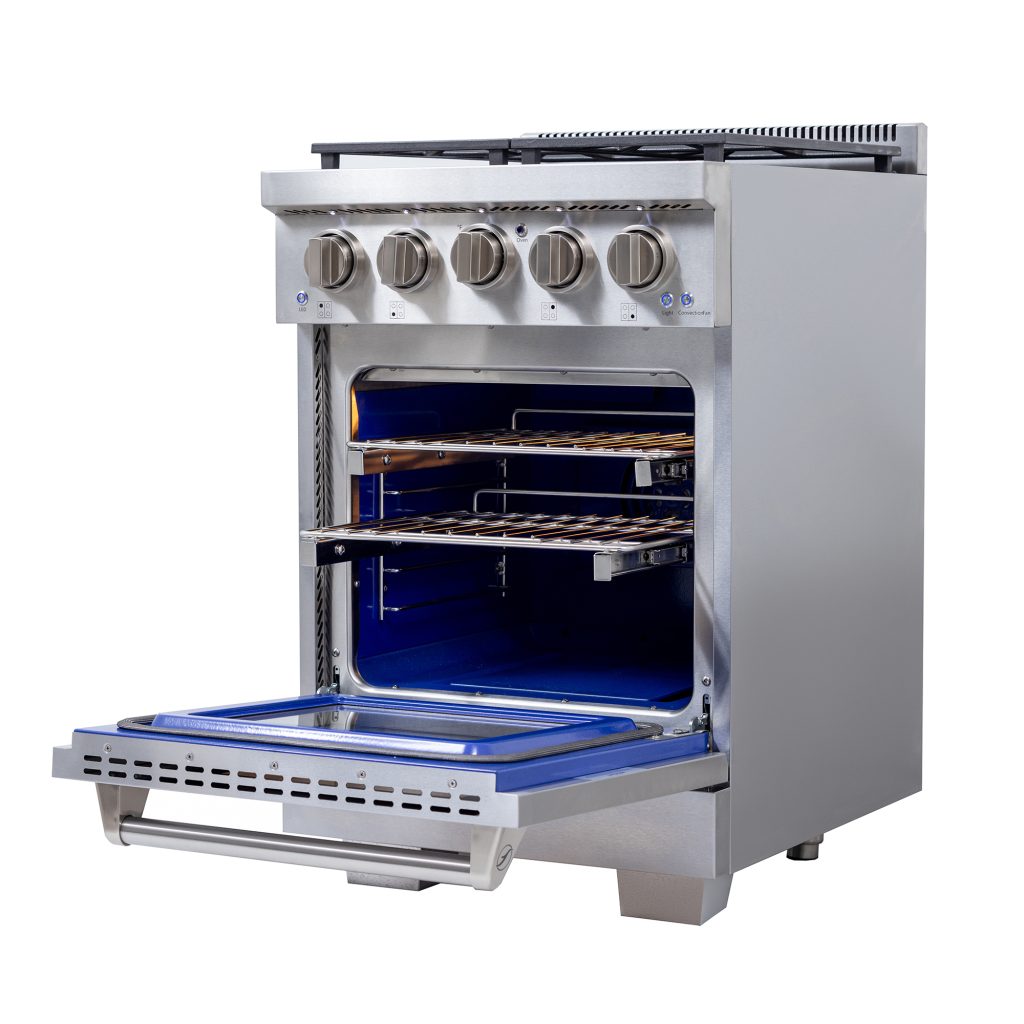 Kucht KFX2400X 24" 4-Burner Stainless Steel Propane Gas Range With 2.5 Cu.Ft. Manual Control Oven