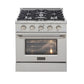 Kucht KNG Series 30" Black Freestanding Natural Gas Range With 4 Burners
