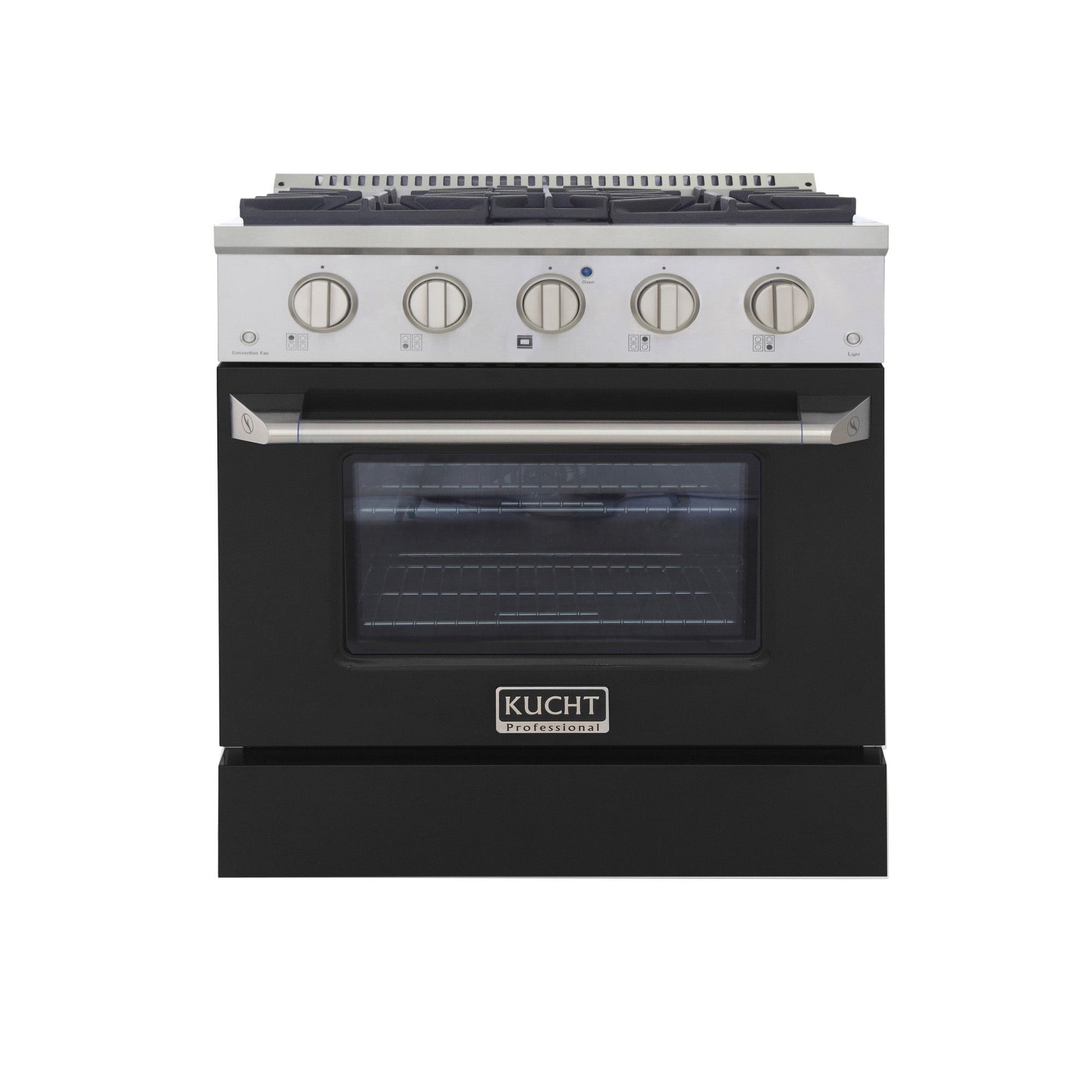 Kucht KNG Series 30" Black Freestanding Natural Gas Range With 4 Burners