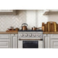 Kucht KNG Series 30" White Custom Freestanding Natural Gas Range With 4 Burners, White Knobs and Gold Handle