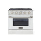 Kucht KNG Series 30" White Freestanding Natural Gas Range With 4 Burners