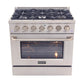 Kucht KNG Series 36" Black Freestanding Natural Gas Range With 6 Burners