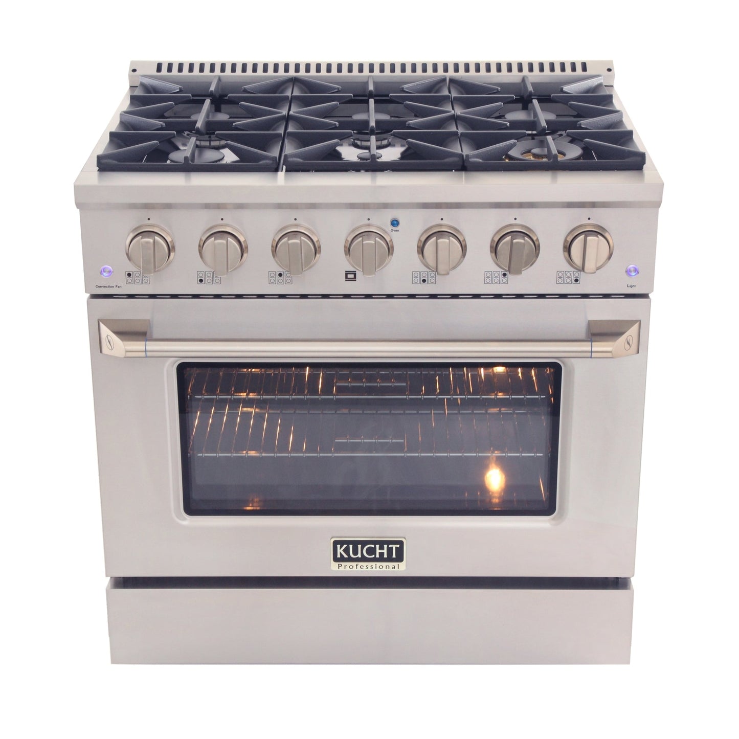 Kucht KNG Series 36" Black Freestanding Propane Gas Range With 6 Burners