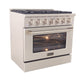Kucht KNG Series 36" Blue Freestanding Natural Gas Range With 6 Burners