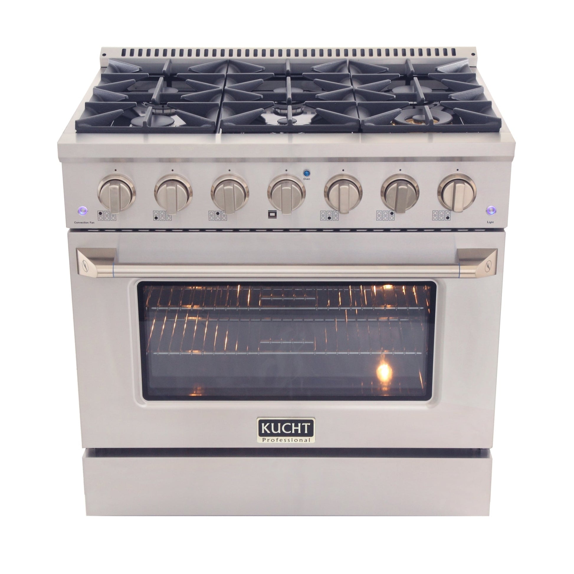 Kucht KNG Series 36" Green Freestanding Natural Gas Range With 6 Burners
