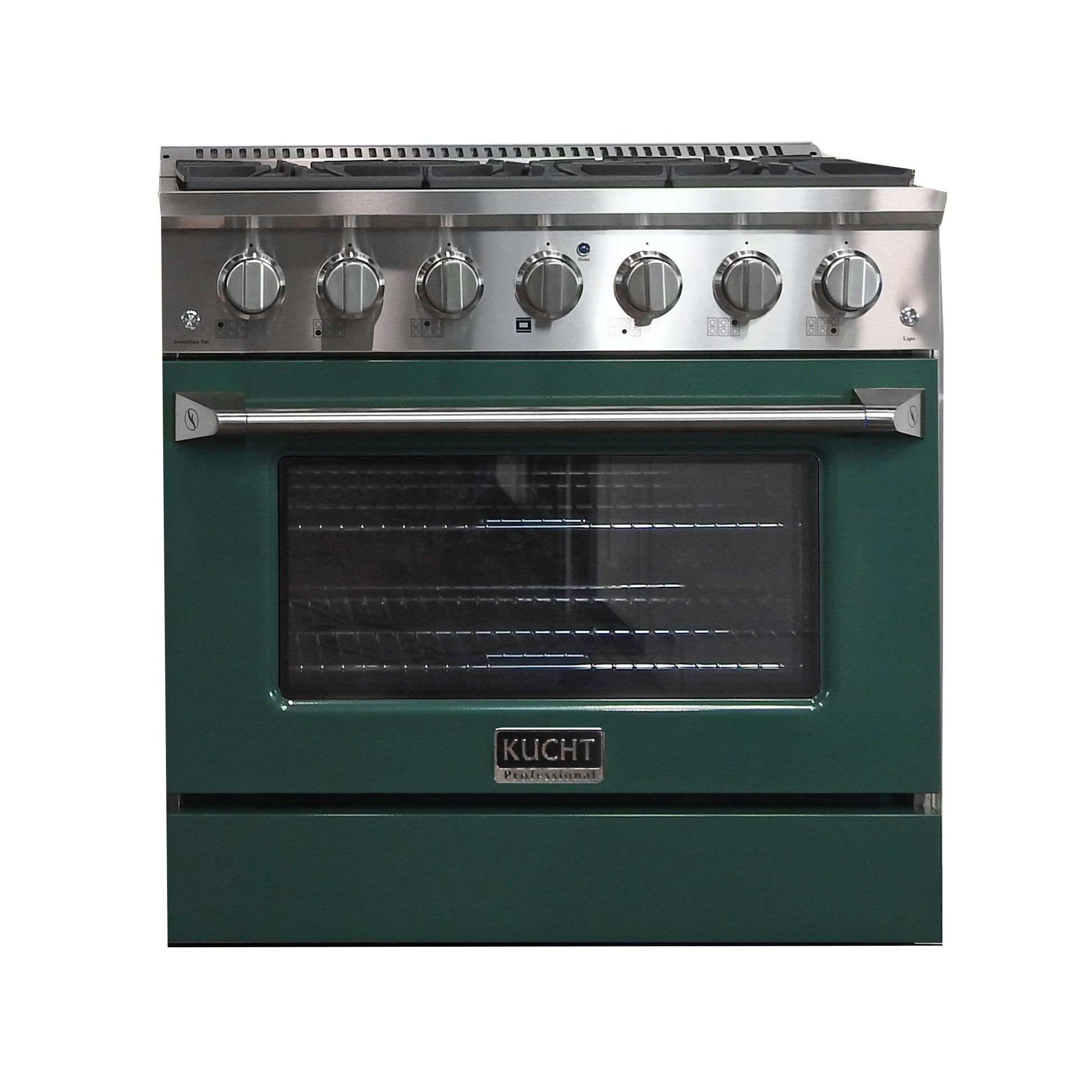 Kucht KNG Series 36" Green Freestanding Natural Gas Range With 6 Burners