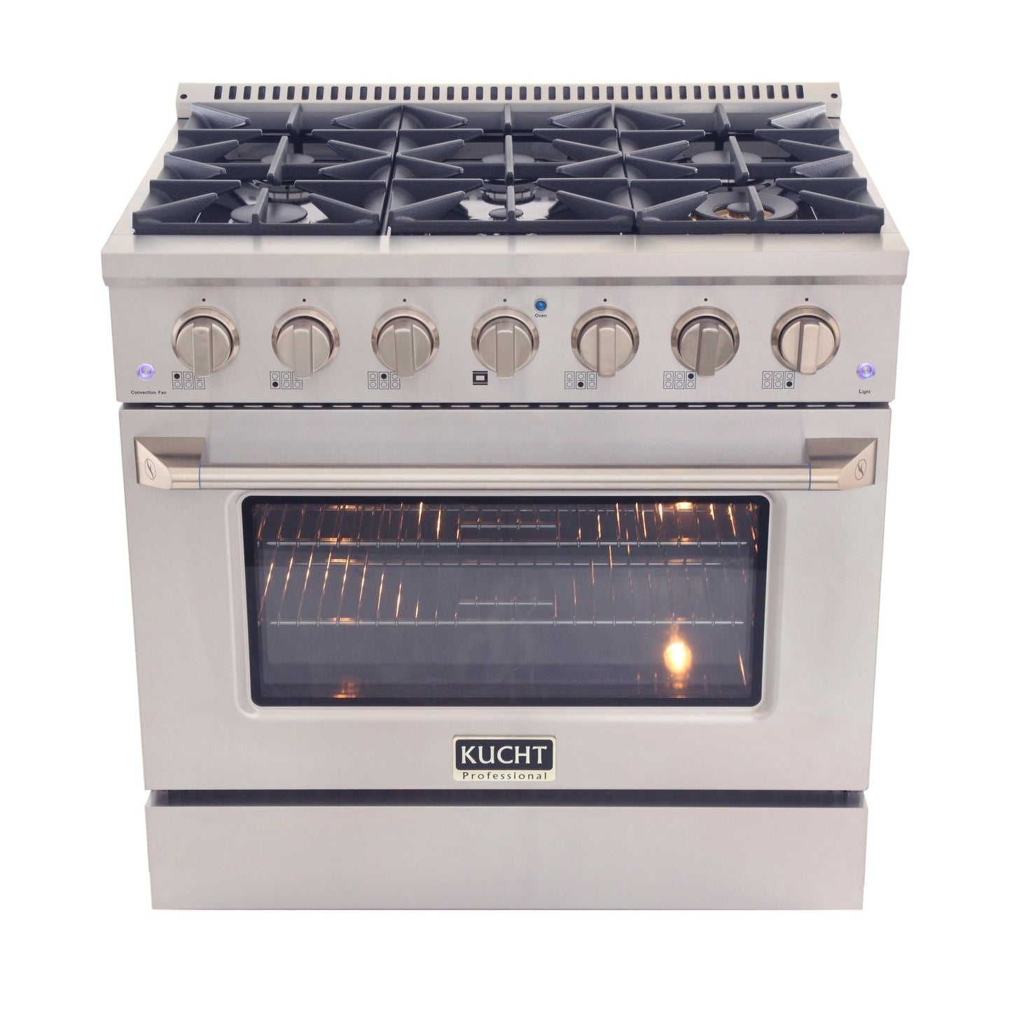 Kucht KNG Series 36" Red Freestanding Natural Gas Range With 6 Burners