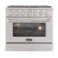 Kucht KNG Series 36" Stainless Steel Freestanding Natural Gas Range With 6 Burners