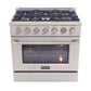 Kucht KNG Series 36" White Freestanding Natural Gas Range With 6 Burners