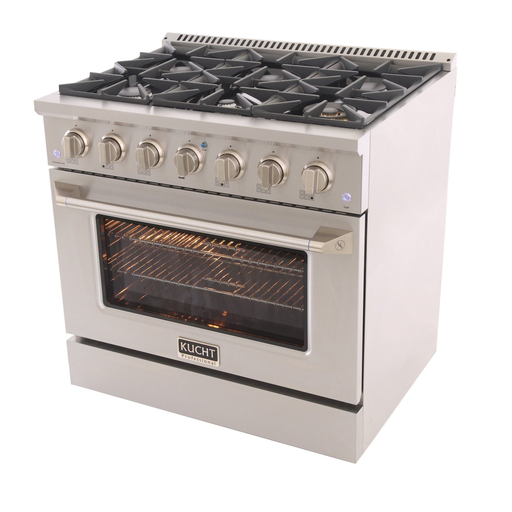Kucht KNG Series 36" White Freestanding Natural Gas Range With 6 Burners