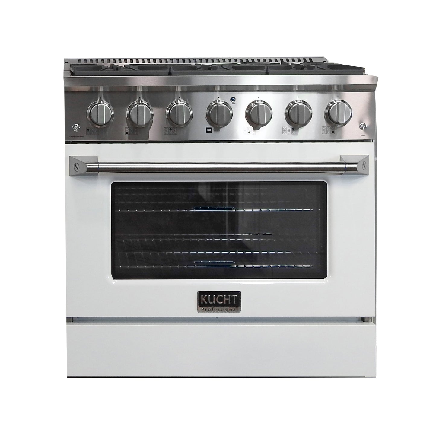 Kucht KNG Series 36" White Freestanding Natural Gas Range With 6 Burners