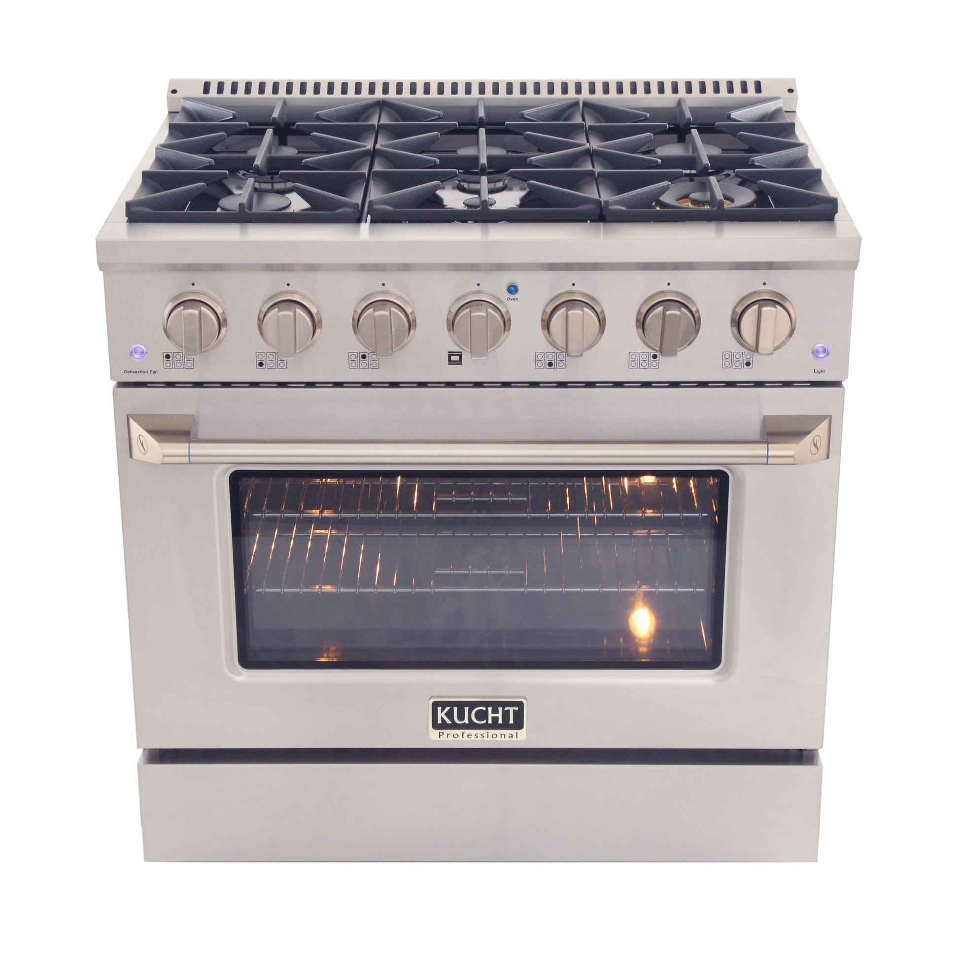 Kucht KNG Series 36" White Freestanding Propane Gas Range With 6 Burners