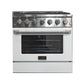 Kucht KNG Series 36" White Freestanding Propane Gas Range With 6 Burners