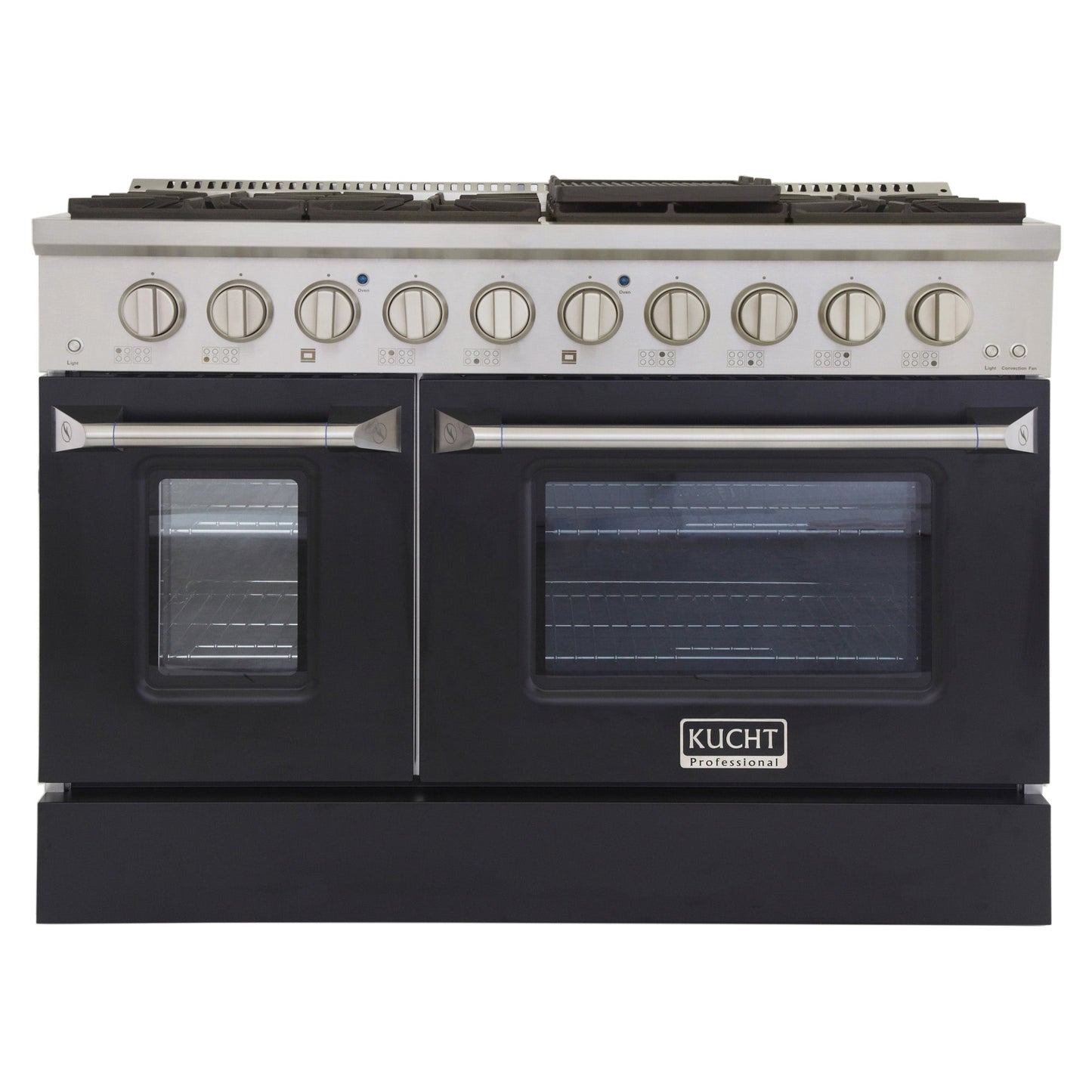 Kucht KNG Series 48" Black Freestanding Propane Gas Range With 8 Burners