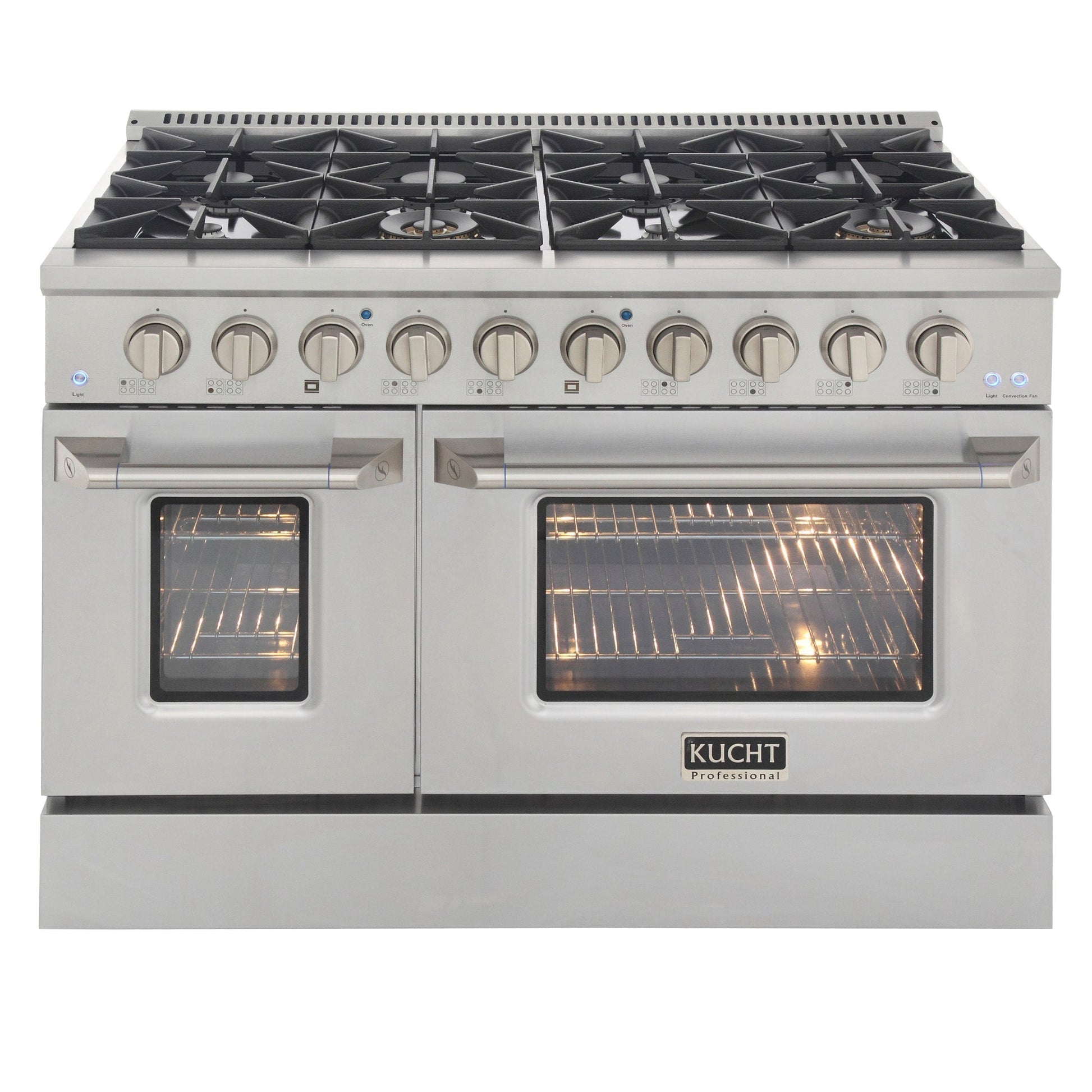 Kucht KNG Series 48" White Freestanding Natural Gas Range With 8 Burners